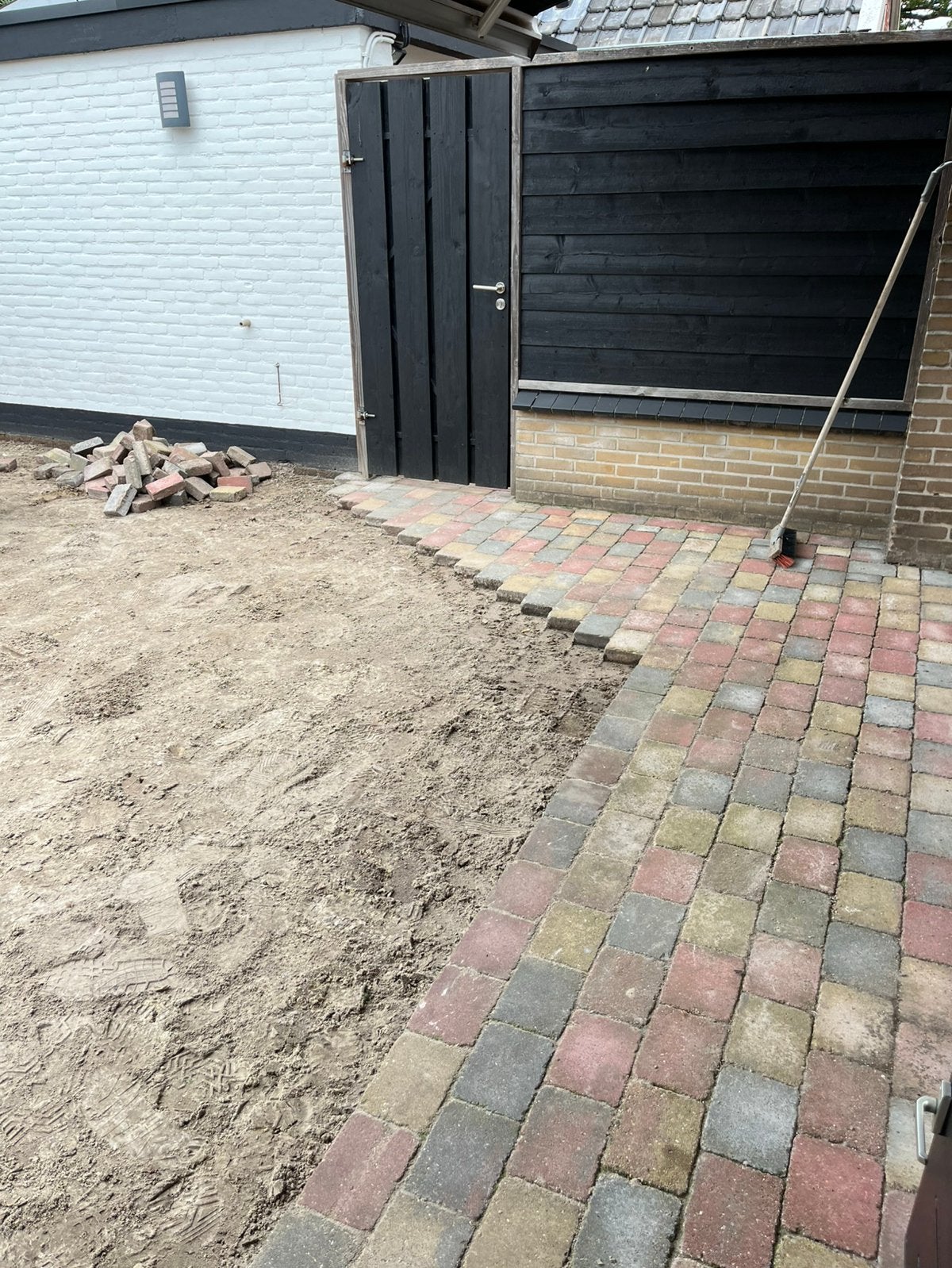 Gratis 8 m2 koppelstones 20x15, Tuin en Terras, Ophalen, Zo goed als nieuw, Beton, Klinkers