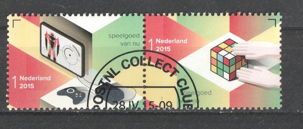 82 Y Paartje speelgoed van toen en nu 2015, Verzenden, Na 1940, Gestempeld