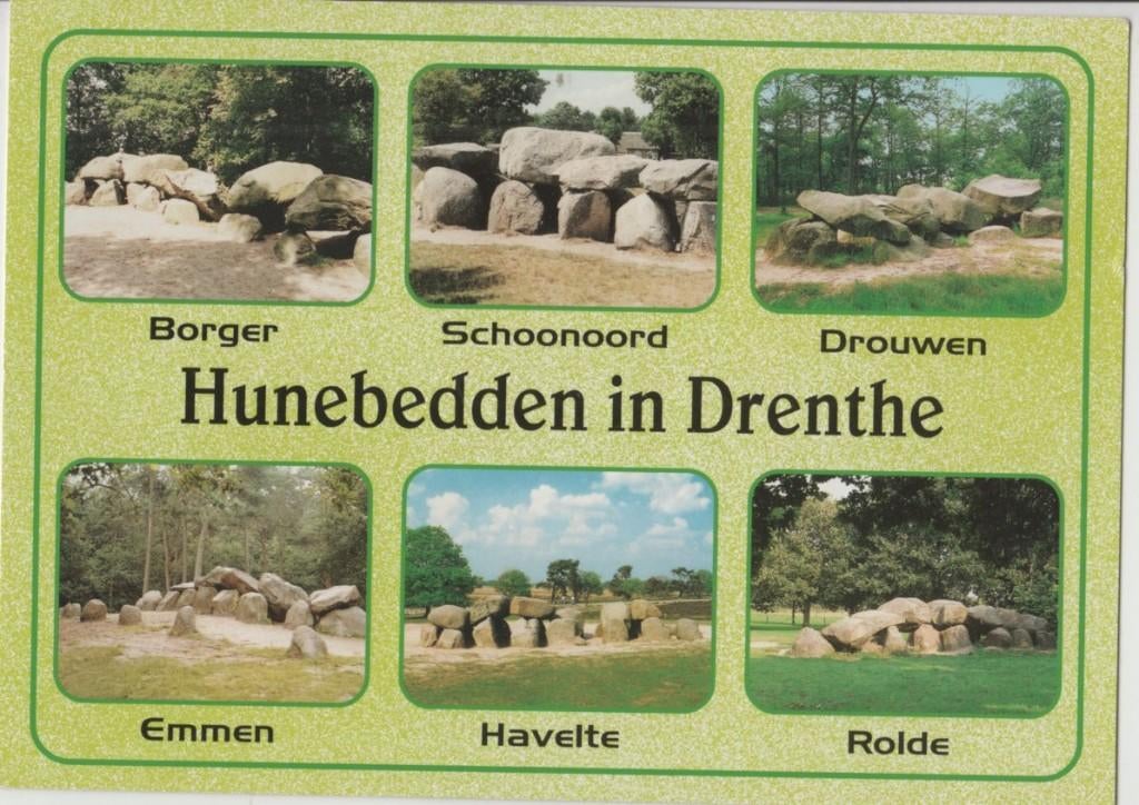 Hunebed Borger Schoonoord Drouwen Emmen Havelte Rolde, Verzenden, 1980 tot heden, Ongelopen, Drenthe