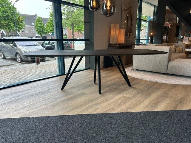 Ovale Eiken Eettafel (260 cm) | VAN € 2.639,- VOOR € 1.319,-, Ophalen, 100 tot 150 cm, Info@vissermeubelen.nl, Sommeldijkse haven 19