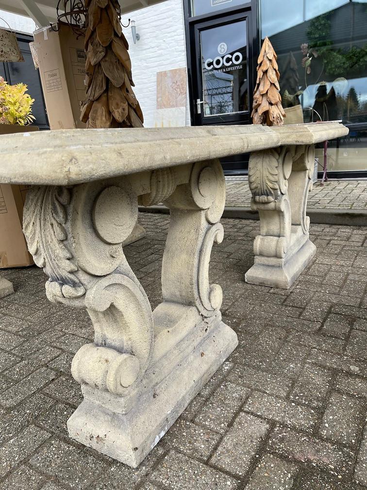 EETTAFEL massief zandsteen zware TAFEL 183 x 93 x 80, Ophalen, Overige materialen, Gebruikt, Wilms