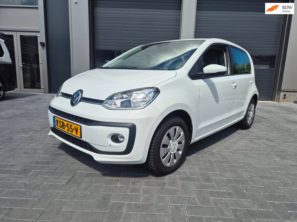 Volkswagen UP! 1.0 Airco 5drs 2021, Dealer onderhouden, Stof, Gebruikt, 4 stoelen