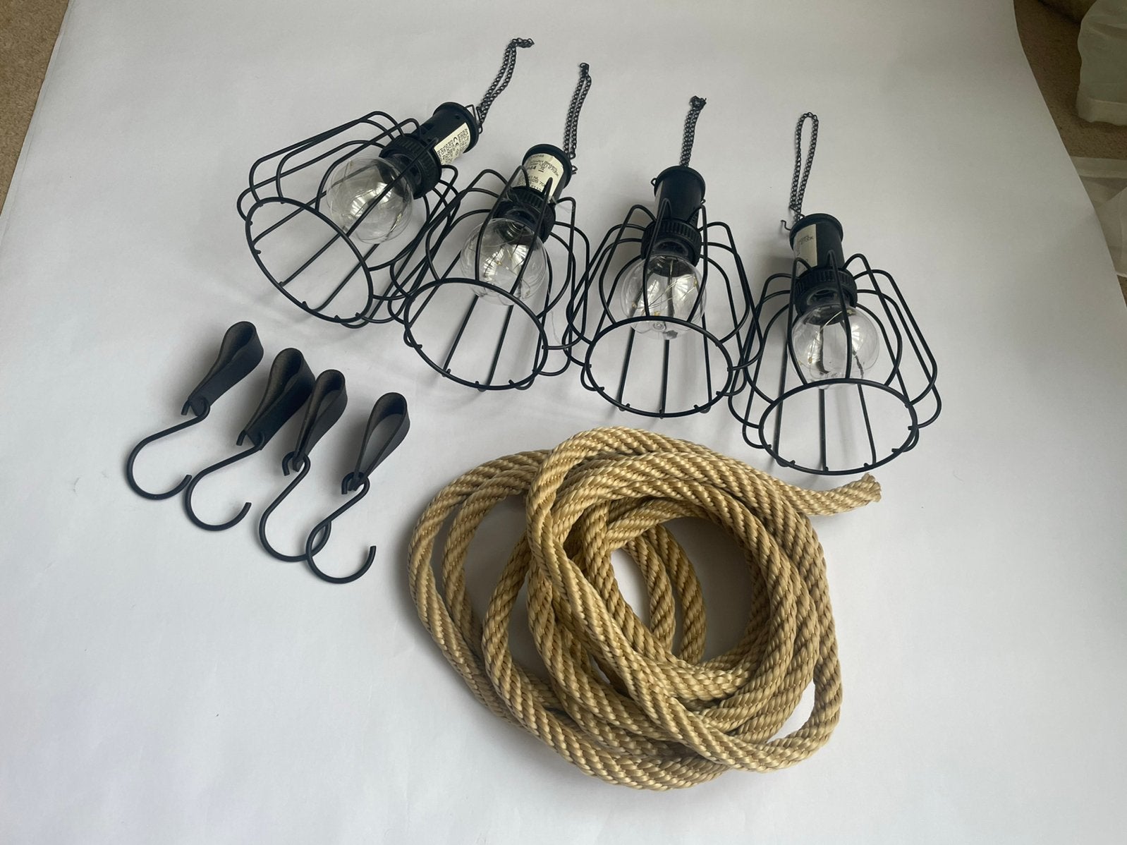 4 led tuin-hanglampen Afm. 13x20 cm. Nieuw, Ophalen, Staal, Nieuw, Hanglamp