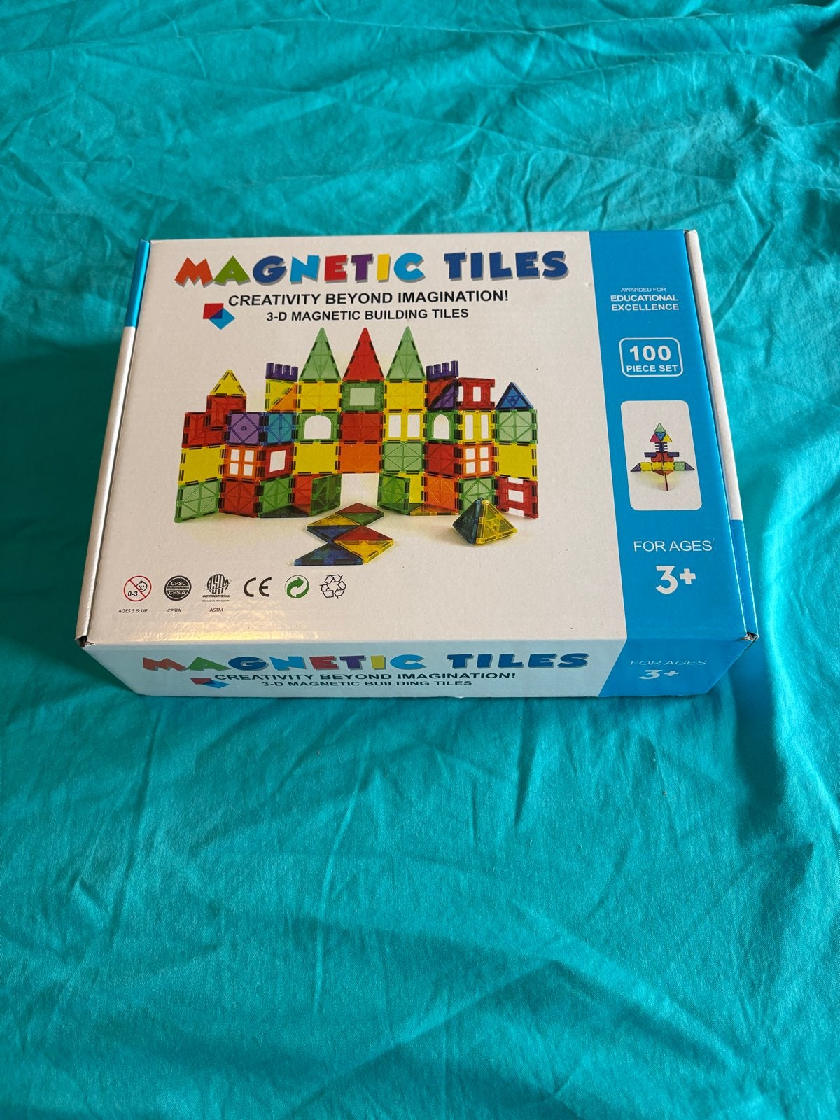 Magnetic Tiles 100-delige set - 3D magnetische bouwtegels, Ophalen of Verzenden, Nieuw, Overige merken
