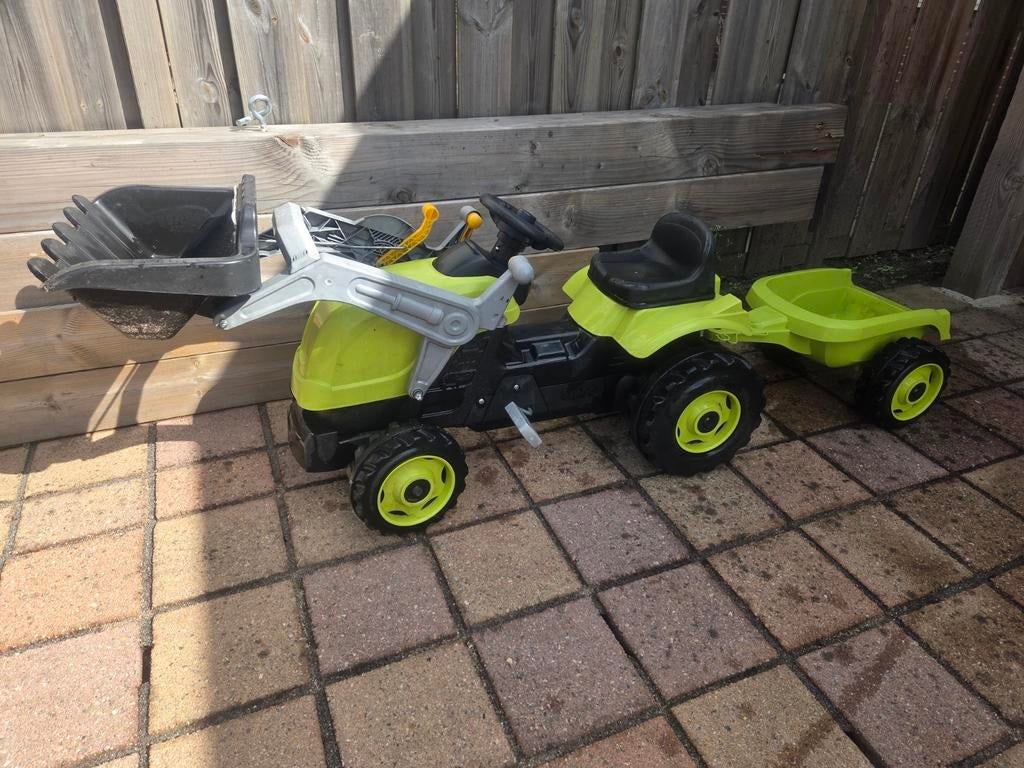 Smoby trekker met aanhanger en schep, Ophalen