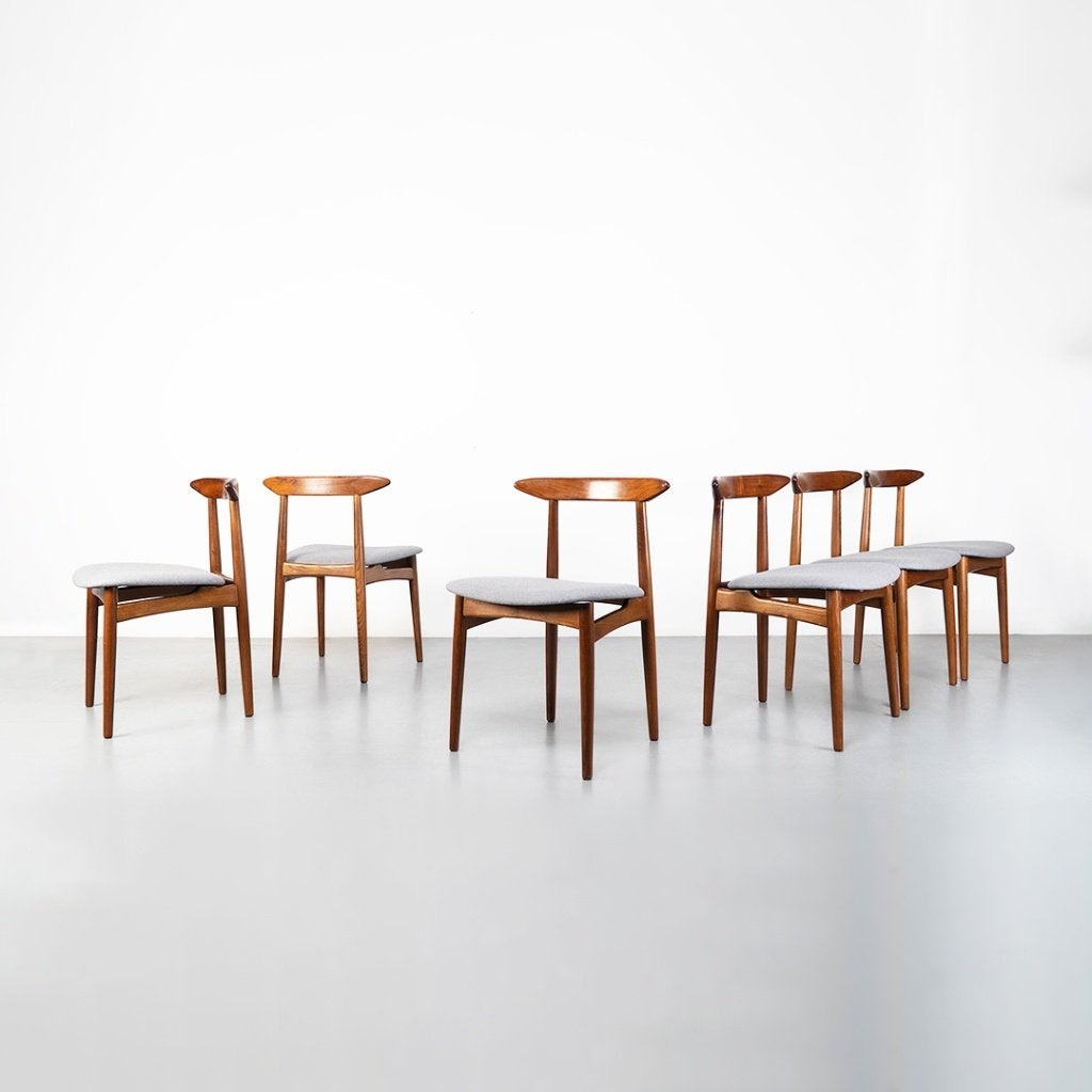 Vintage Deense eetkamerstoelen, set van 6, Hout, Gebruikt, Deens Design, Scandinavisch, Vintage, Mid Century, Retro, Ophalen of Verzenden