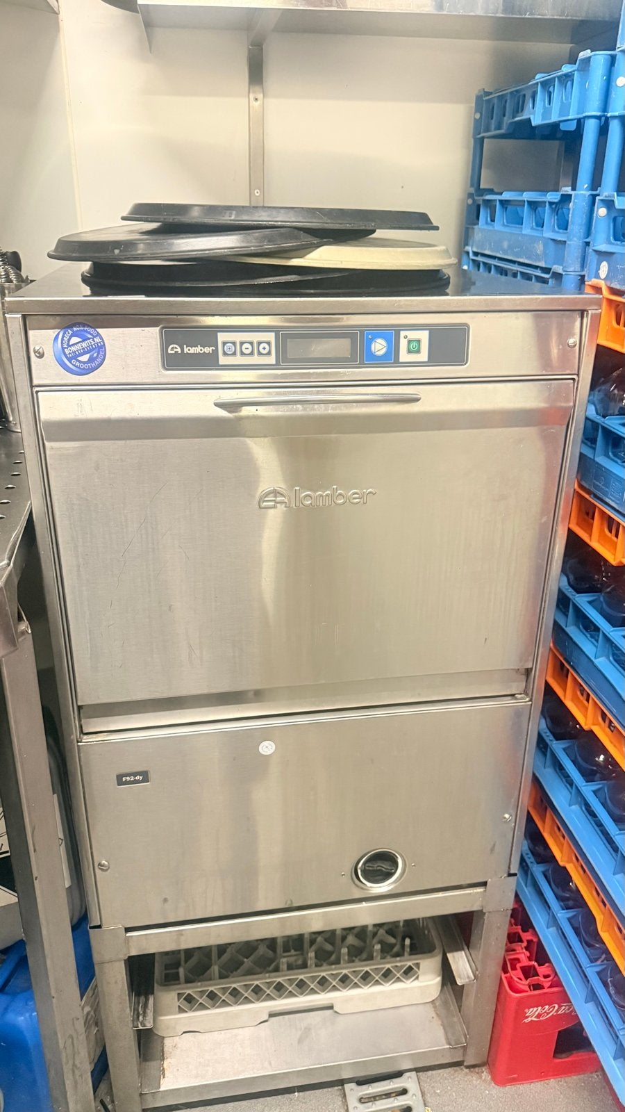 Lamber glazen spoelmachine voorlader - F92-dy SRS DPS, Ophalen, Gebruikt, 60 cm of meer, 18 tot 22 liter