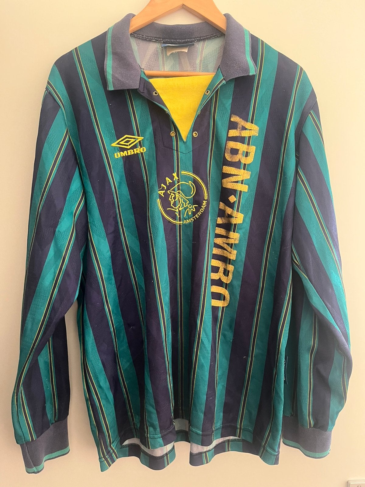 Ajax uitshirt ‘93-‘94 lange mouwen, Maat XL, Ophalen of Verzenden, Zo goed als nieuw, Shirt