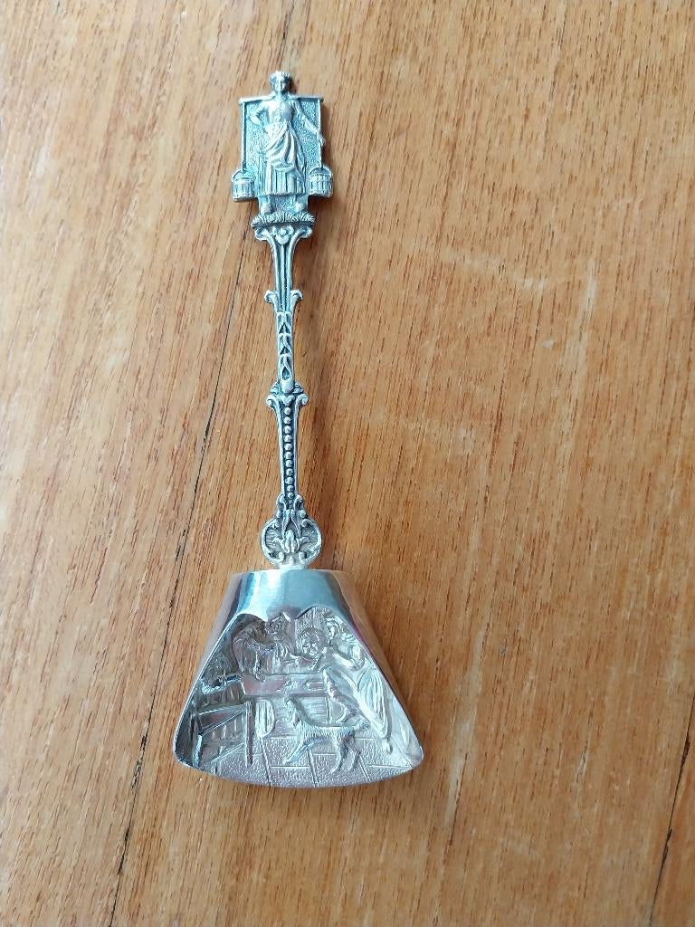 Verzilverde theeschep, Antiek en Kunst, Verzenden