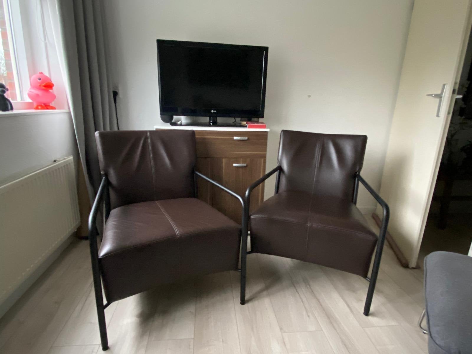 Bert plantagie fauteuils 2 stuks, Huis en Inrichting, Ophalen, Zo goed als nieuw, 50 tot 75 cm, Leer