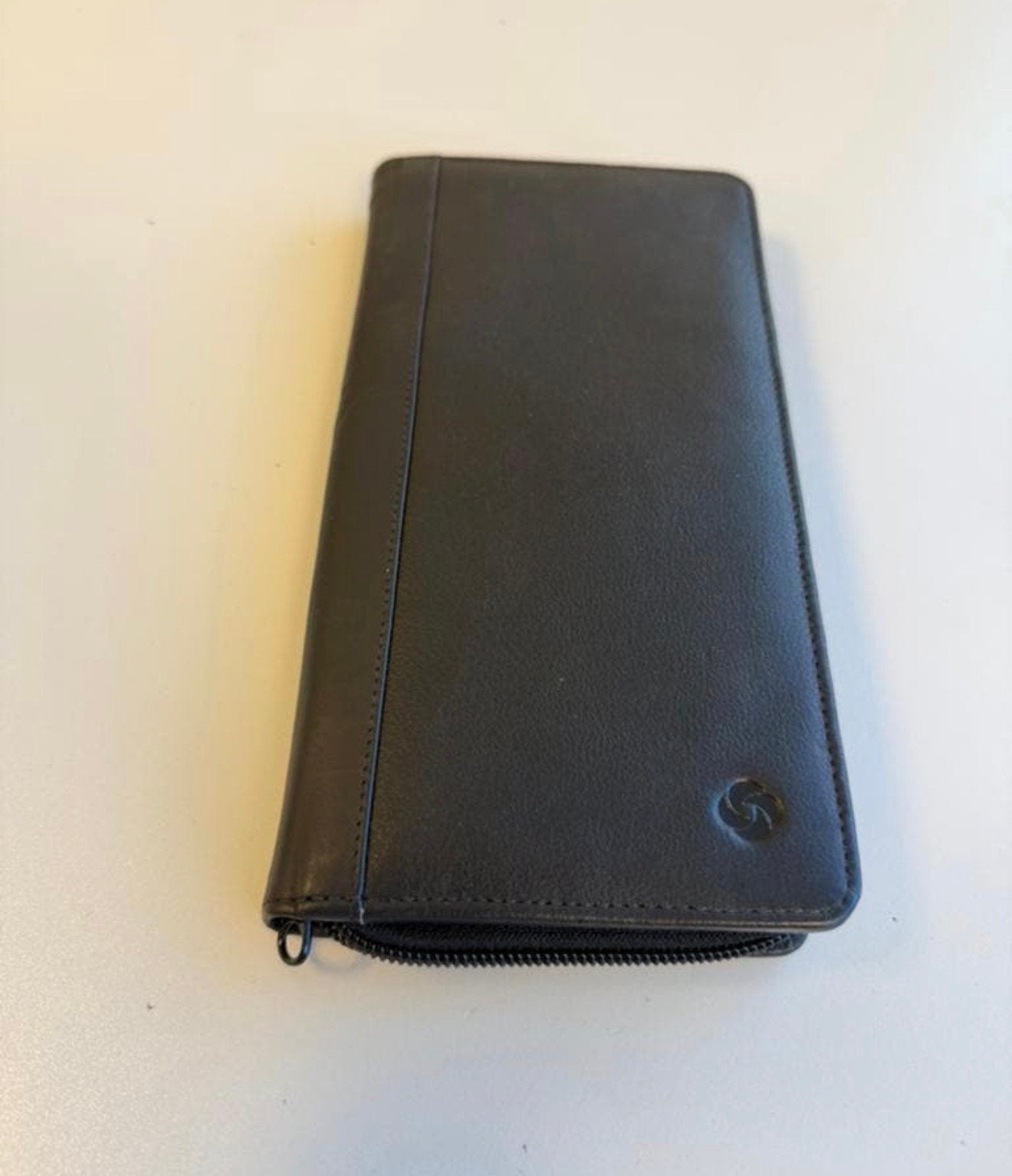 Samsonite Lederen Reisportemonnee Met Rits Zwart echt leer, L, Zwart, Nieuw, Leer