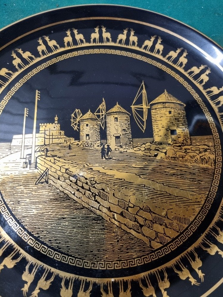 wandbord griekenland 24kr goud, Ophalen of Verzenden, 'T Olde Gre-j, Info@toldegrej.nl, Endepoelstraat 20f Didam