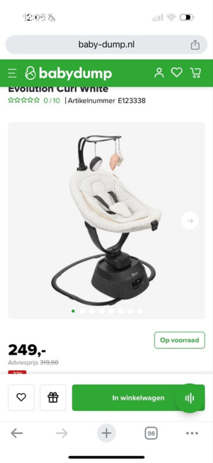 Babymoov schommel, Ophalen, Zo goed als nieuw