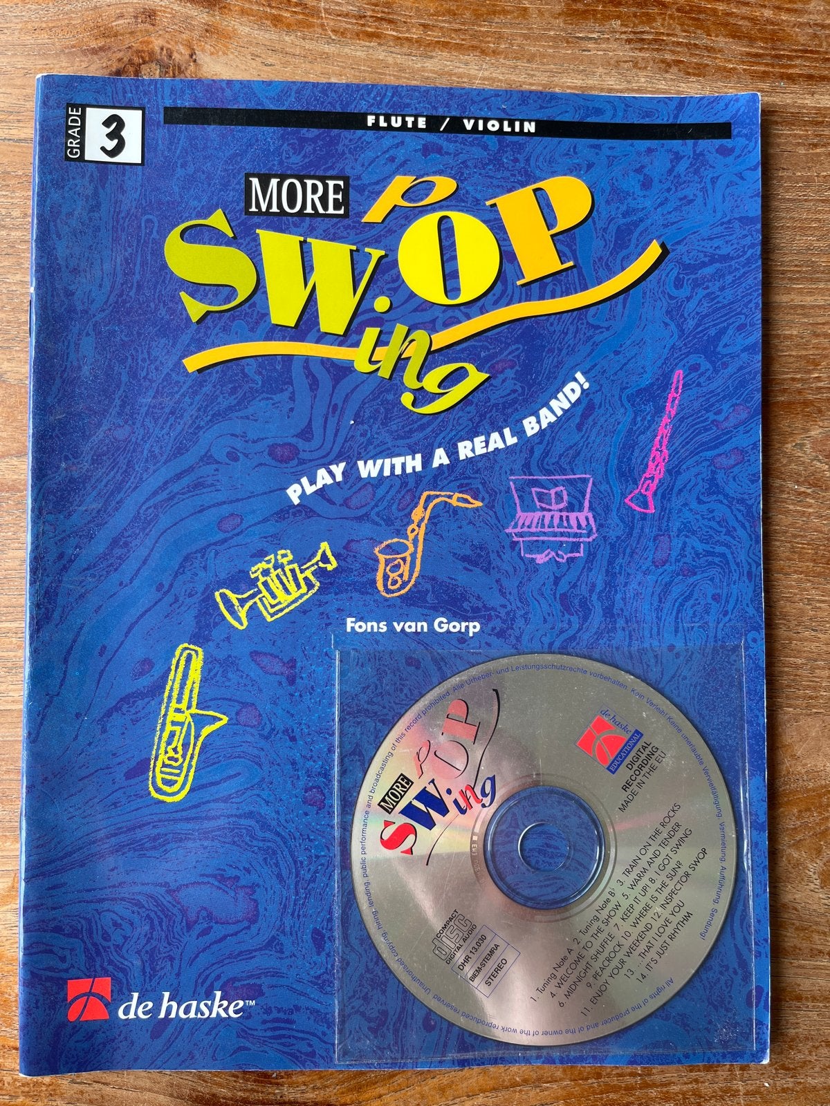 More Pop Swing - Fluit/Viool muziekboek met CD - Fons van Go, Muziek en Instrumenten, Gebruikt, Les of Cursus, Dwarsfluit of Piccolo