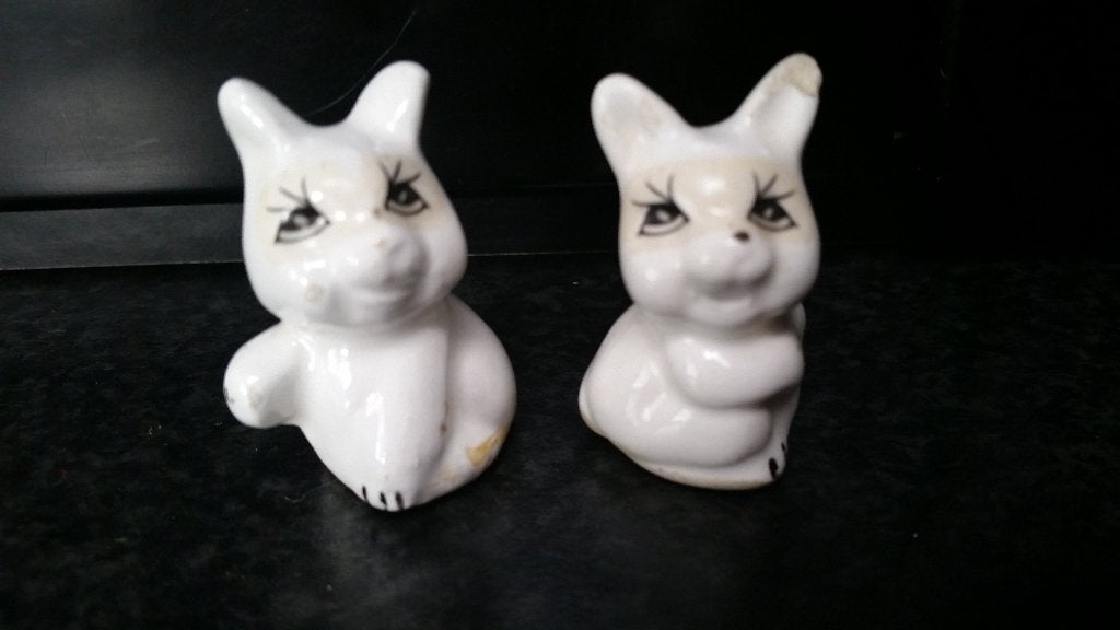 Porseleinen figuurtjes 2 poesjes, Verzamelen, Ophalen of Verzenden, Zo goed als nieuw, Dier