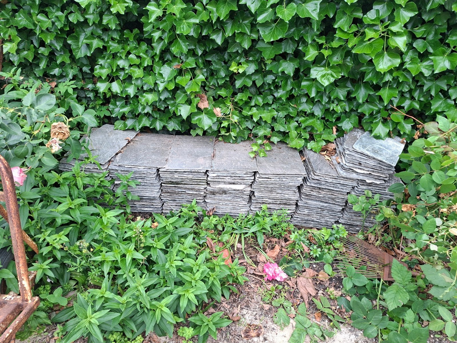 Grote partij Noorse Kwartsiet / Leisteen tegels ca.57m2, Ophalen, Steen of Klei, Minder dan 50 cm, 10 m² of meer