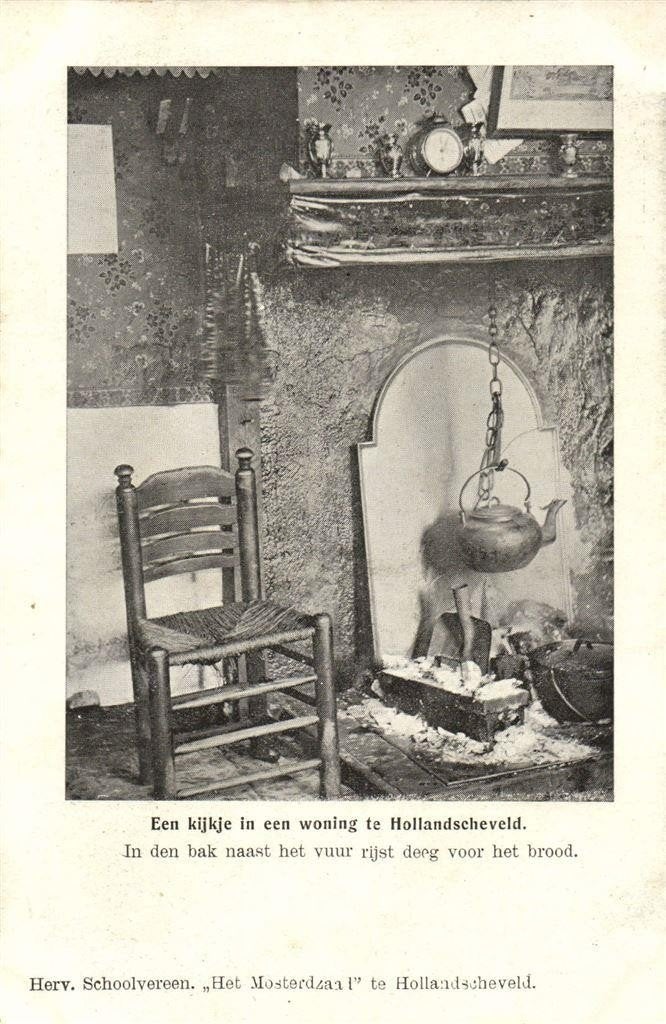 Een kijkje in een woning te Hollandscheveld. - ketel stoel -, Verzenden, Voor 1920, Ongelopen, Drenthe