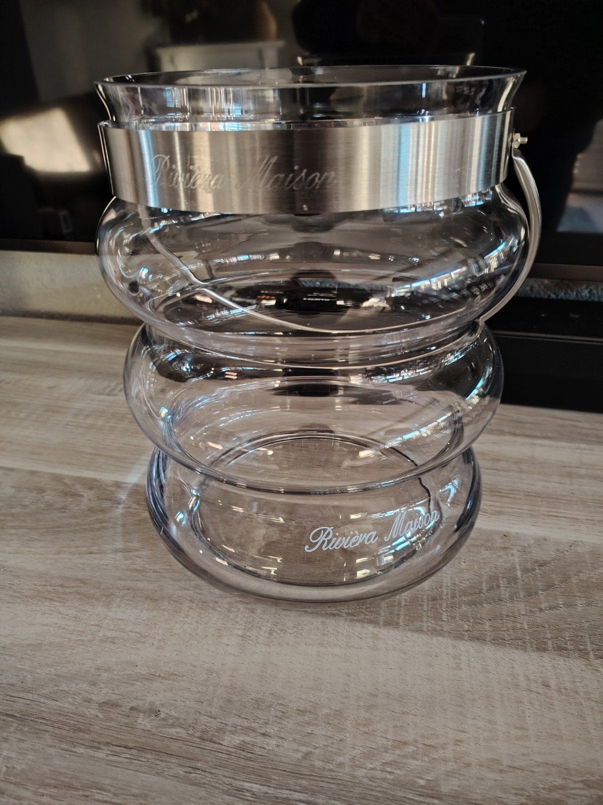 Riviera Maison Windlicht - Elegant Glas en Metaal, Ophalen of Verzenden, Glas, Zilver, Landelijk