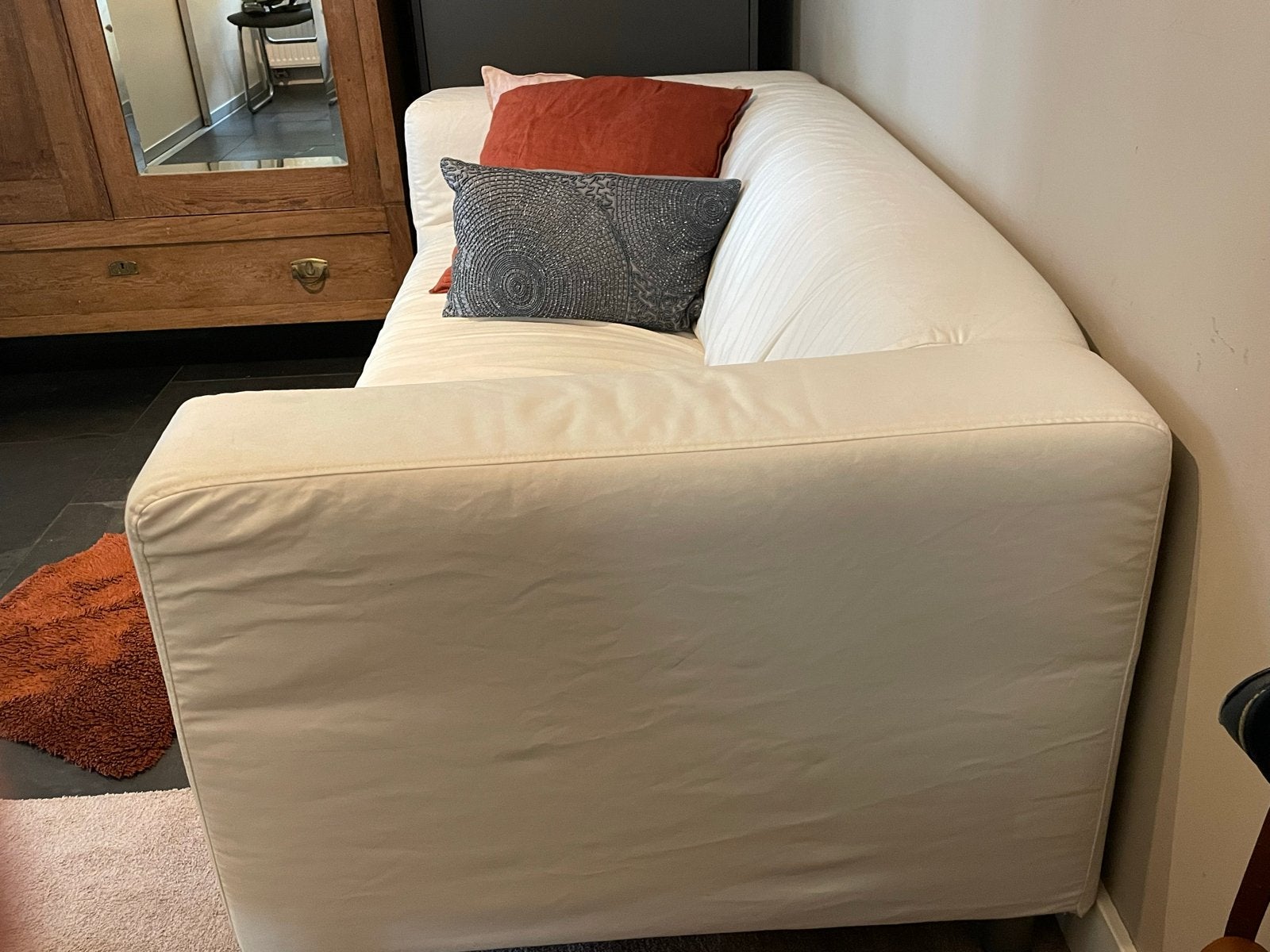 IKEA Klippan bank met extra rode hoes, Ophalen, Gebruikt, 150 tot 200 cm, Tweepersoons
