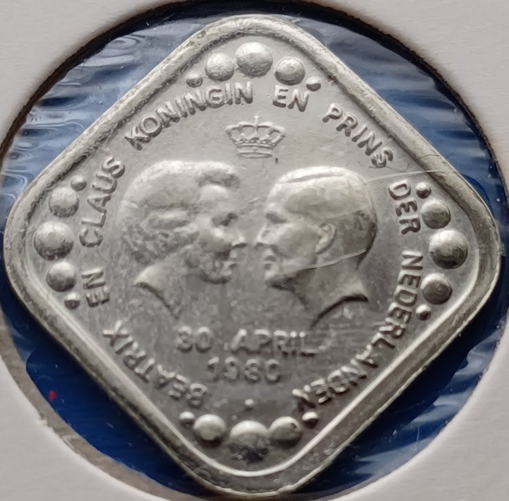 5 cent penning 1980 - Beatrix en Claus - Koningin en Prins, Verzenden, Overige materialen, Nederland