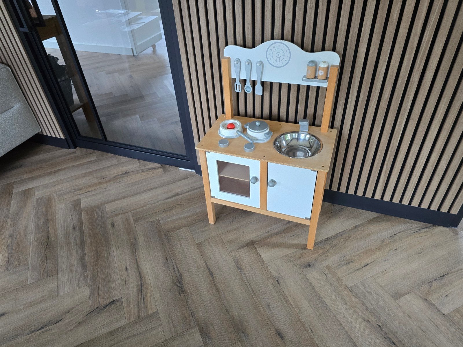 Vigatoys - Houten Kinderkeuken - Wit - Inclusief Accessoires, Ophalen, Gebruikt, Hout, Speelkeuken