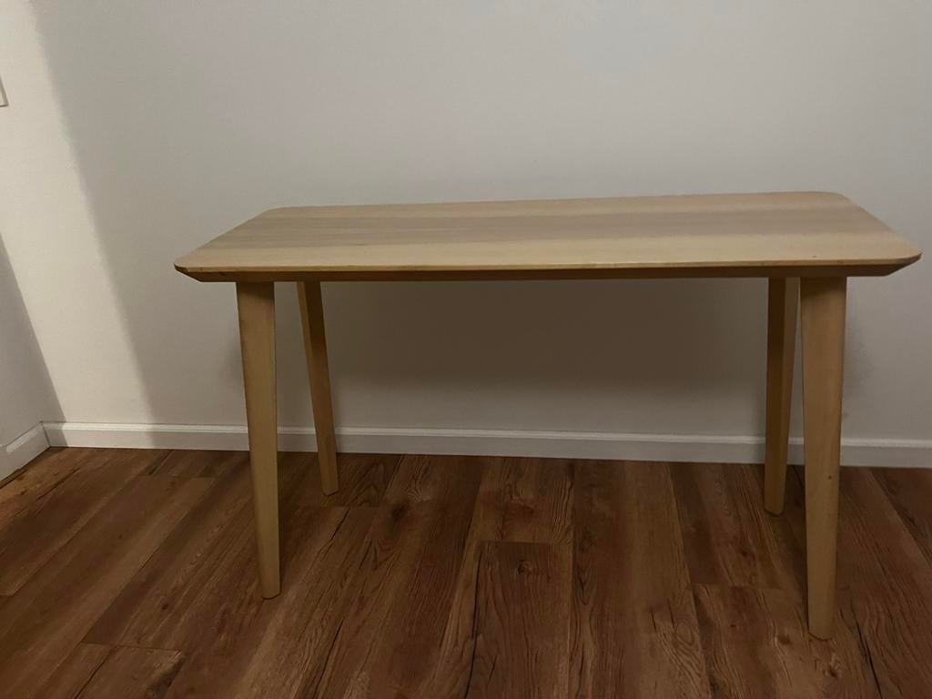 Ikea LISABO tafel, essenfineer, 140x78 cm, Ophalen, Gebruikt, 100 tot 150 cm, 50 tot 100 cm