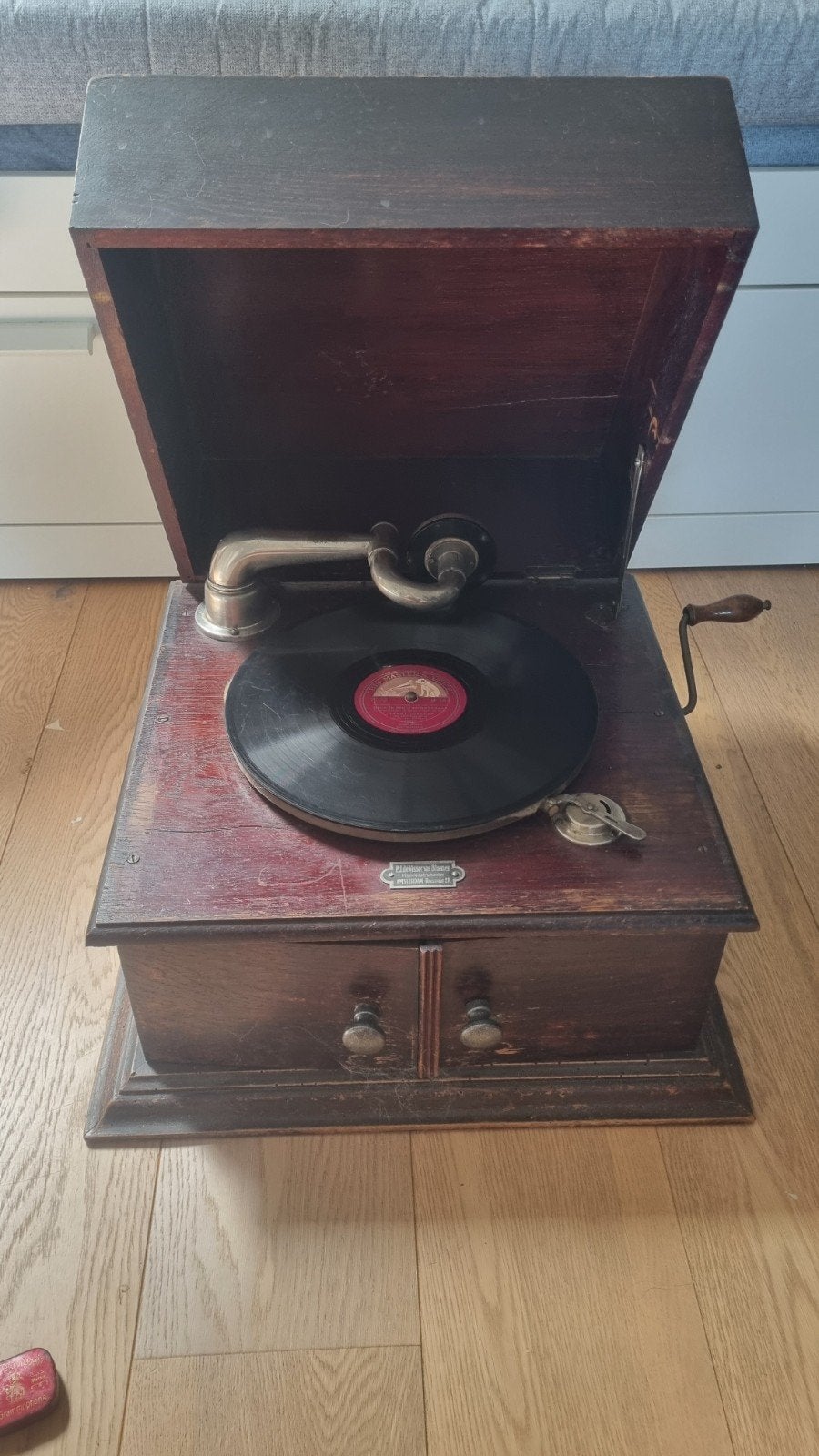 Antieke Grammofoon met Platen en Naalden, Ophalen, Gebruikt, Platenspeler, Overige merken