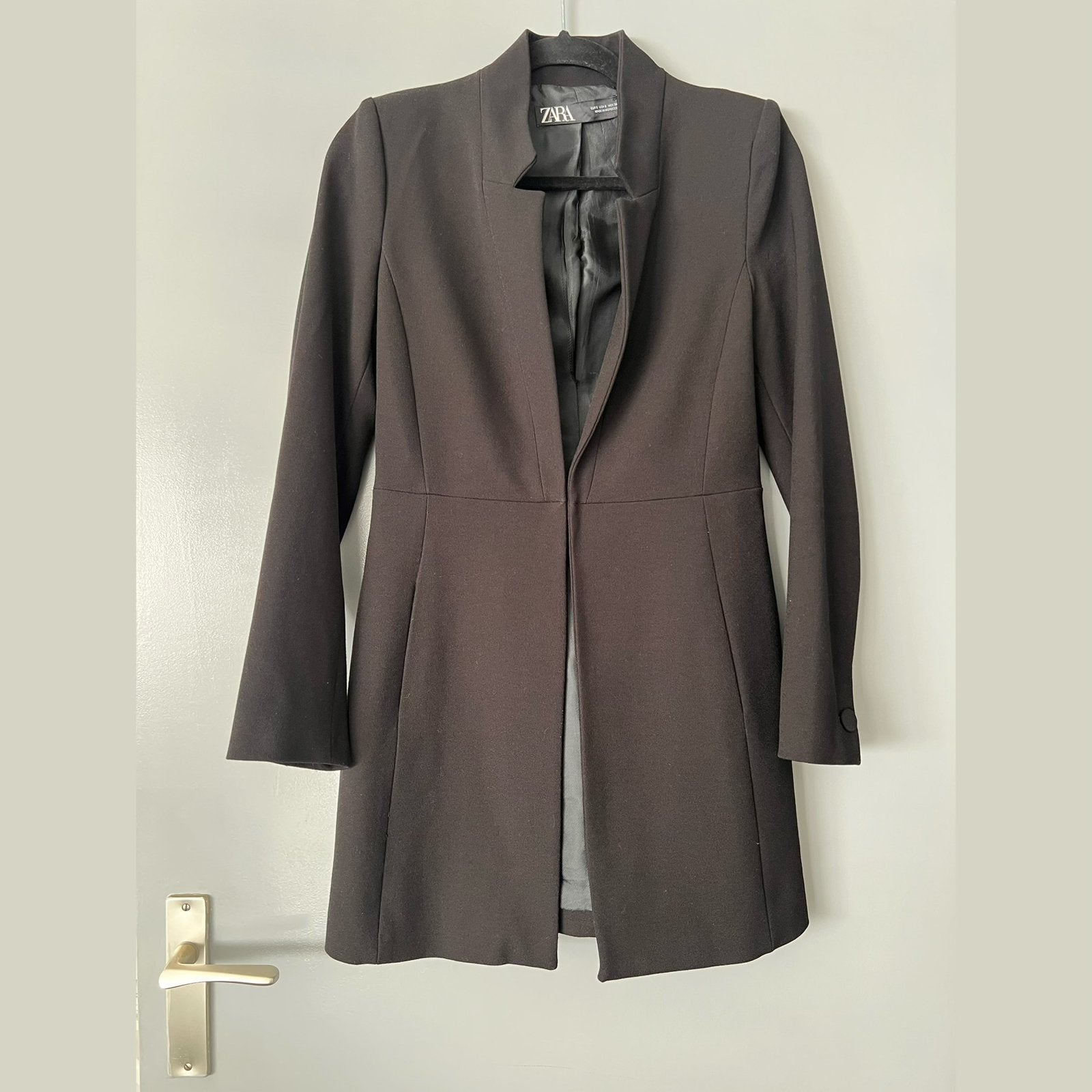 Zara zwarte lange blazer maat S, Ophalen of Verzenden, Zo goed als nieuw, Maat 36 (S), Zara
