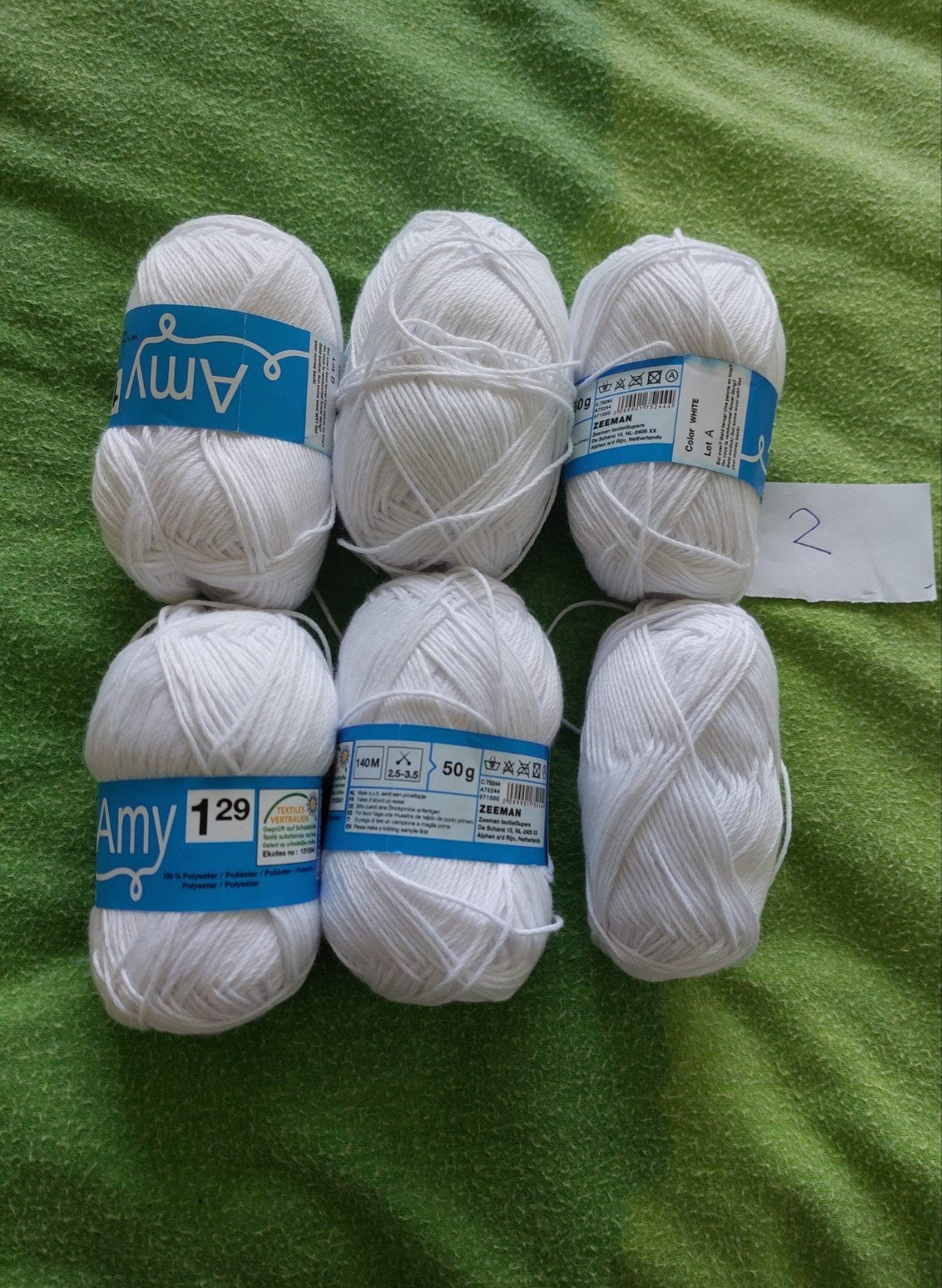 6 bollen wol wit (Amy,Zeeman), Hobby en Vrije tijd, Breien en Haken, Ophalen of Verzenden, Nieuw, Breien of Haken, Wol of Garen