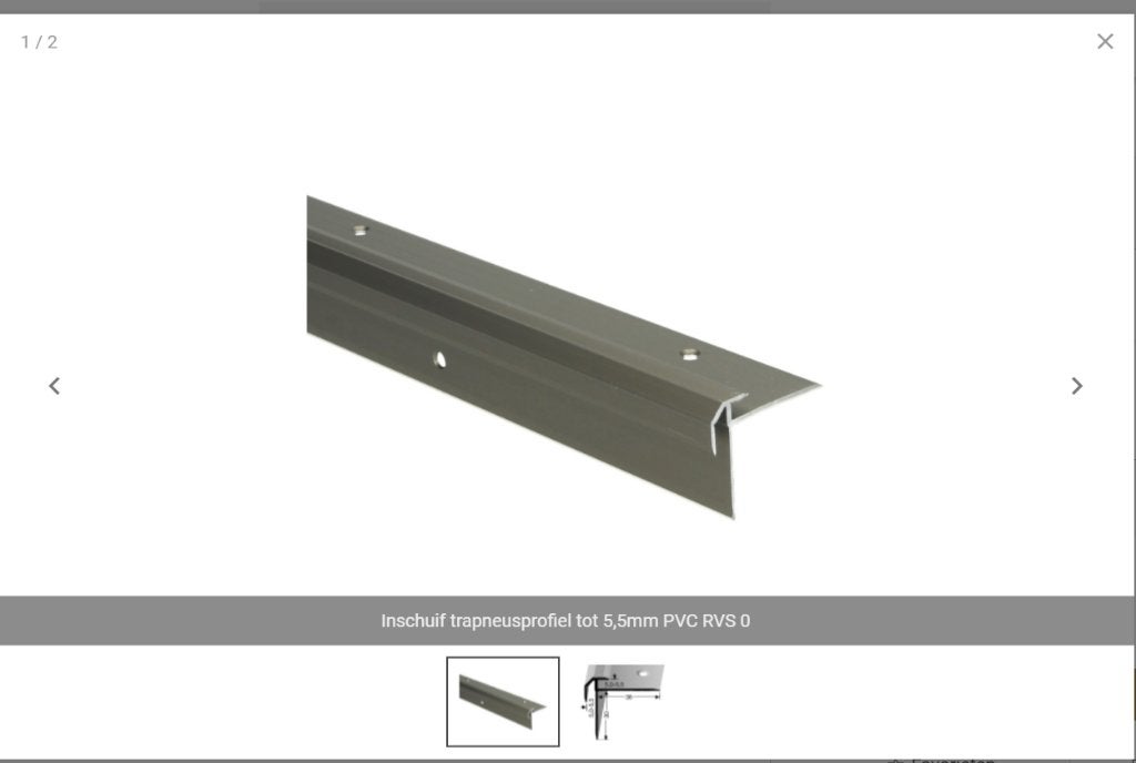 Trapneusprofiel RVS 5 stuk. Lengte (mm) 2.500, Ophalen, Overige materialen, Plinten & Profielen Centrale, Overige typen