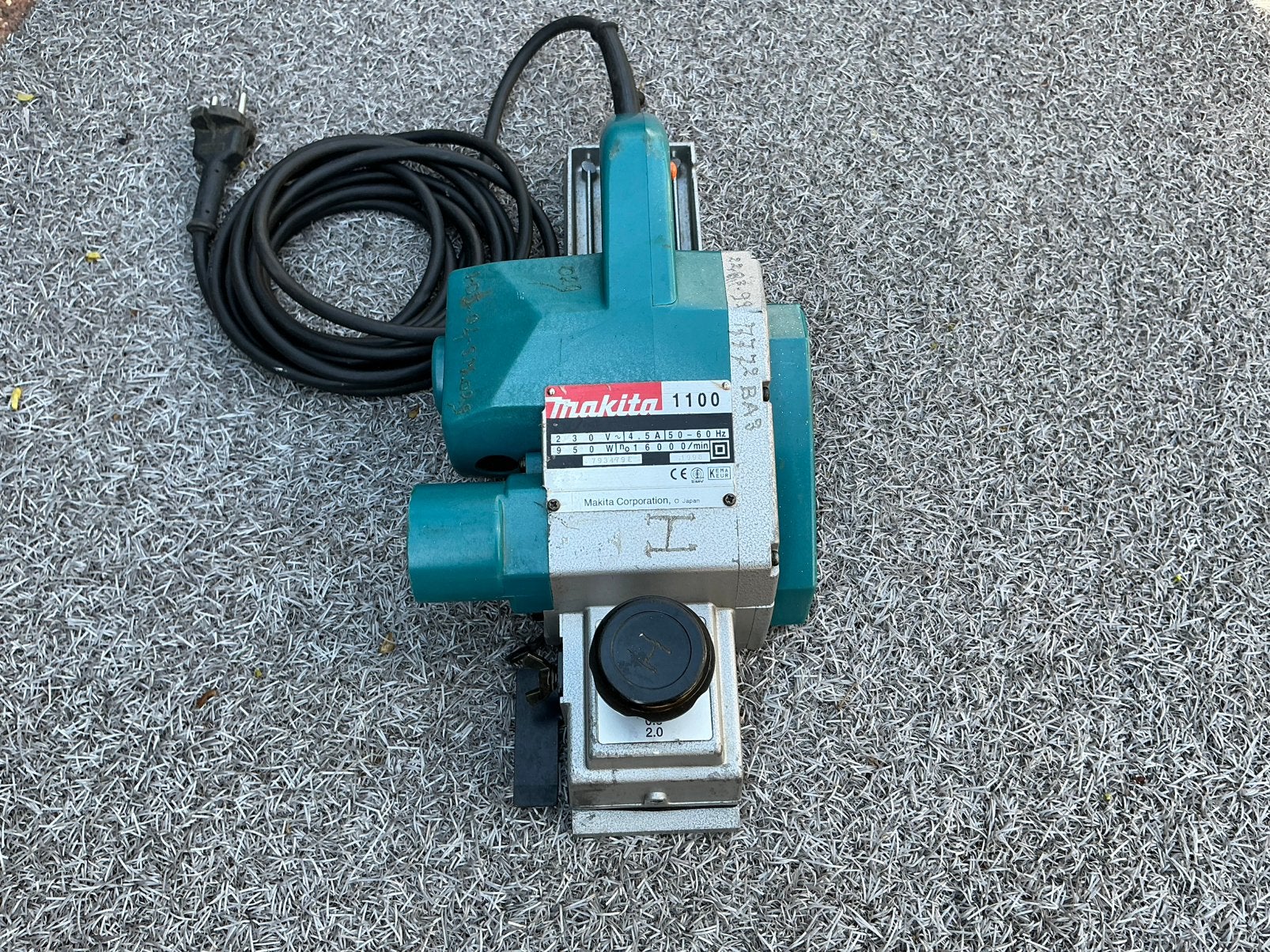 Makita 1100 schaafmachine in metalen kist., Ophalen of Verzenden, Gebruikt, Elektrisch