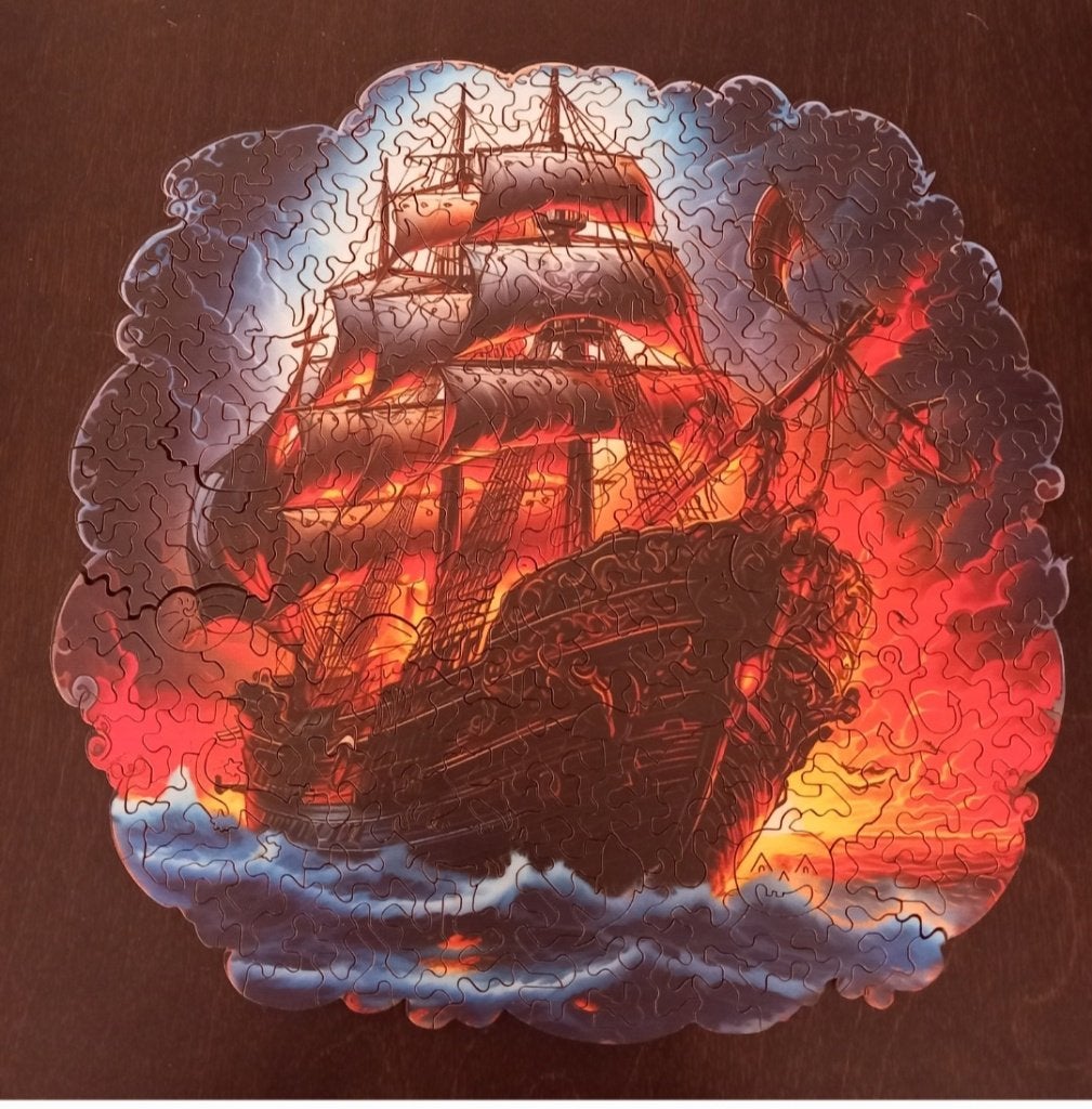 Wooden puzzel zeeschip A3-formaat, Hobby en Vrije tijd, Denksport en Puzzels, Ophalen of Verzenden, Minder dan 500 stukjes
