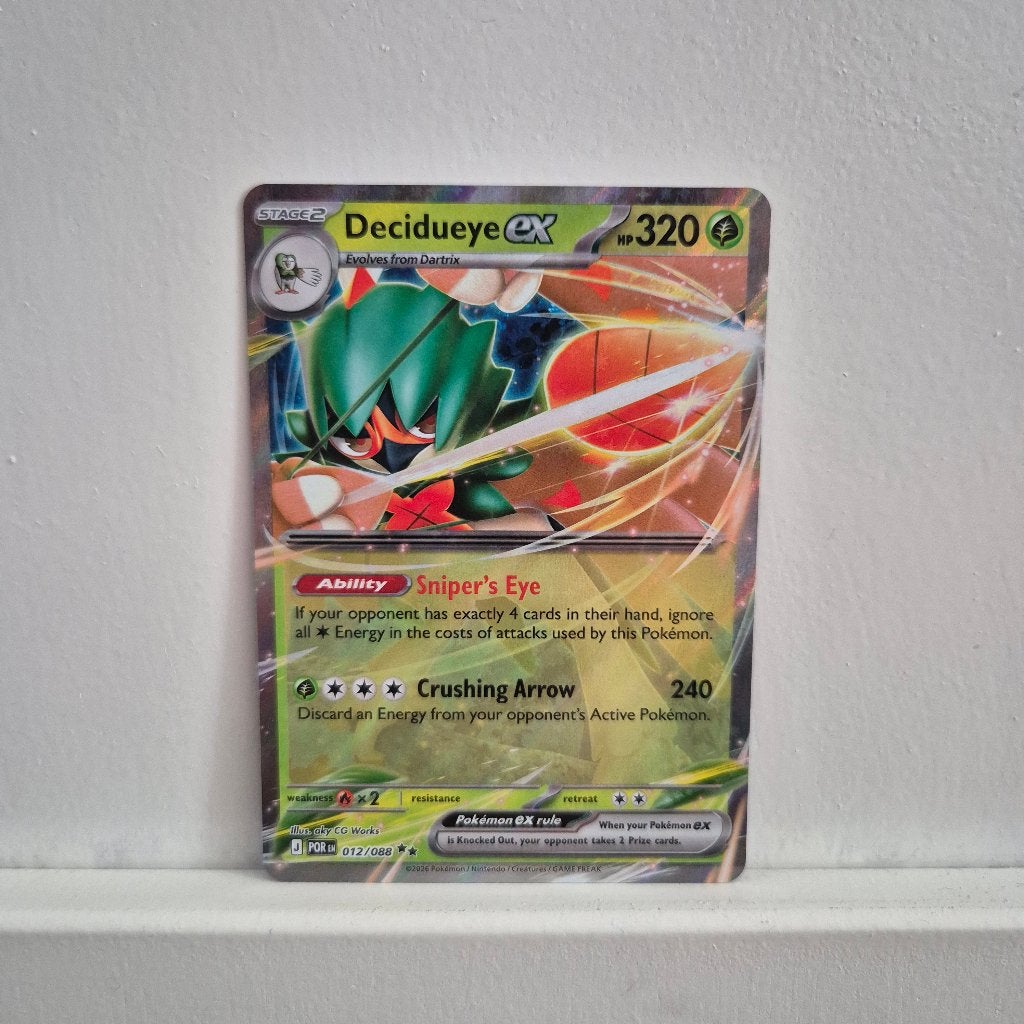Decidueye ex POR 012/088 - Pokémon, Ophalen of Verzenden, Nieuw, Losse kaart