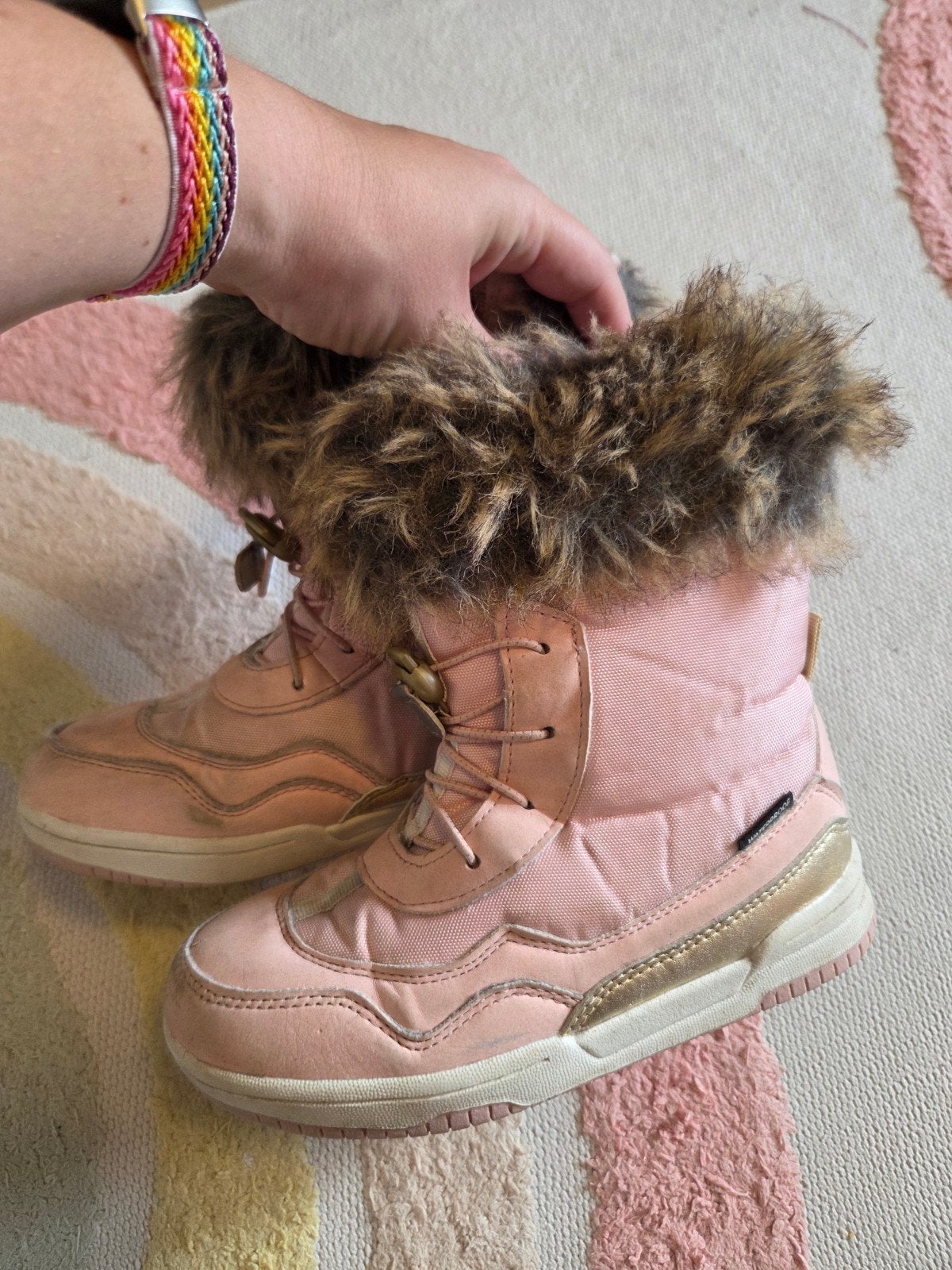 Warme winterlaarzen snowboots h&m maat 31 roze gedragen rits, Ophalen, Gebruikt, Meisje, H&M