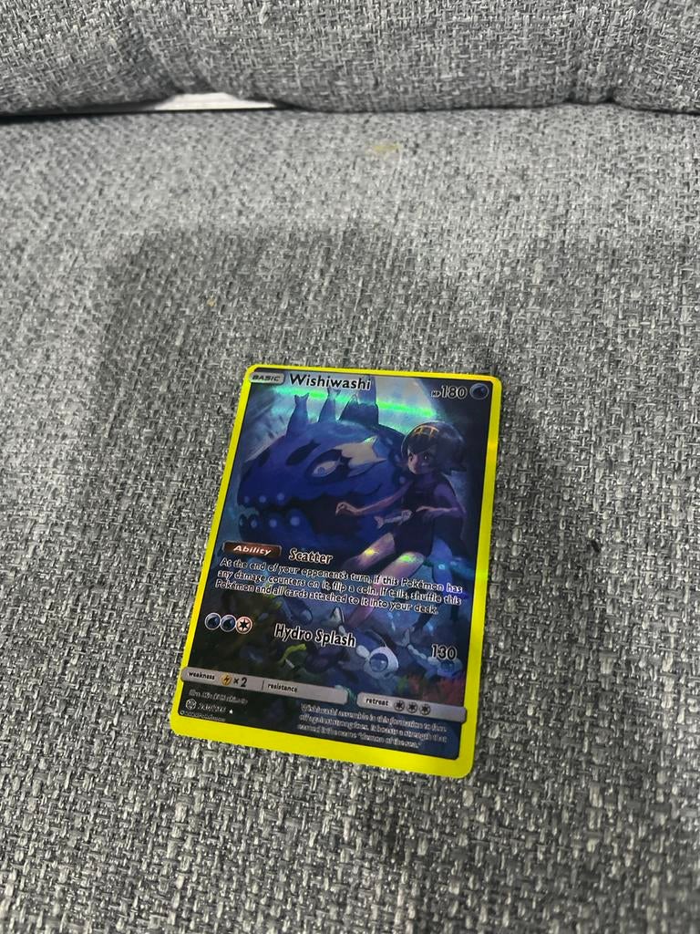 Wishiwashi Pokémon Kaart - Full Art Holo, Ophalen, Zo goed als nieuw, Losse kaart, Foil