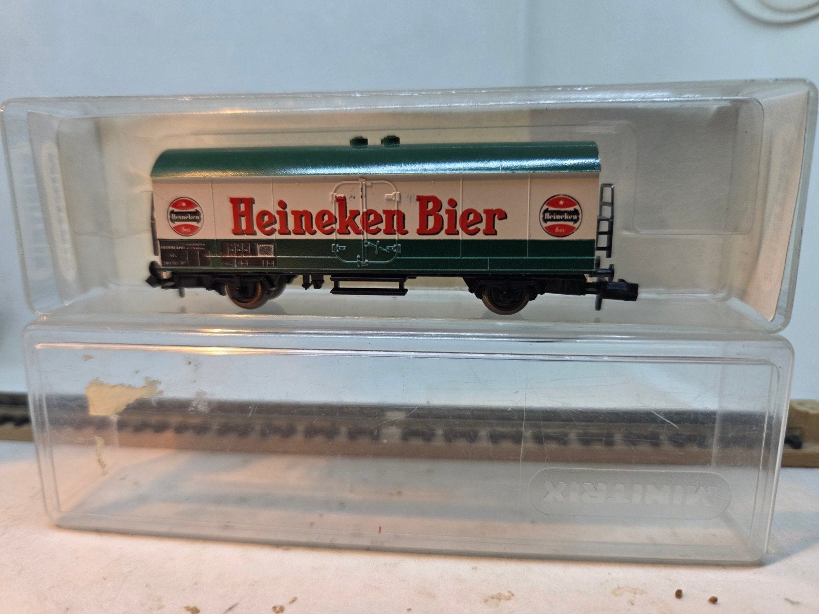 Minitrix 3586 Heineken koelwagon in OVP, Overige merken, Gelijkstroom of Wisselstroom, Analoog, Wagon