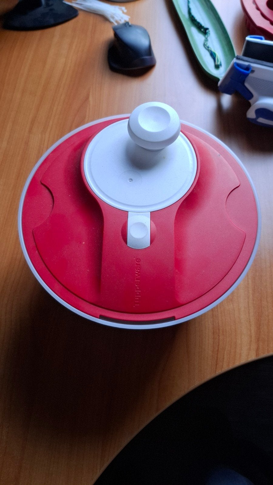 Tupperware slacentrifuge rood/wit, Overige typen, Ophalen of Verzenden, Zo goed als nieuw, Vaatwasserbestendig