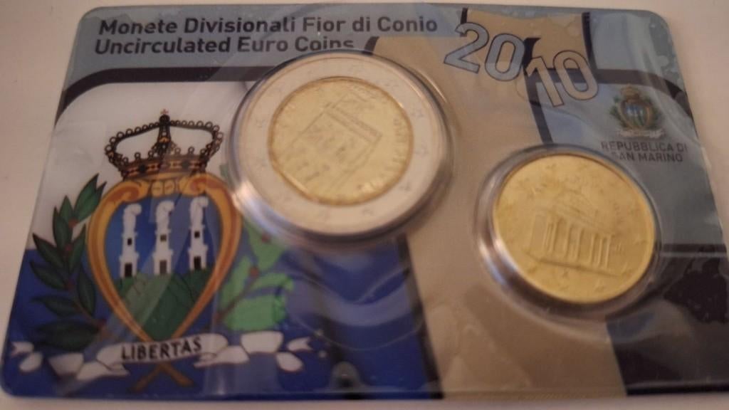 San Marino Coincard 2010 - Libertas - UNC, Postzegels en Munten, Munten | Europa | Euromunten, Verzenden, San Marino, Overige waardes