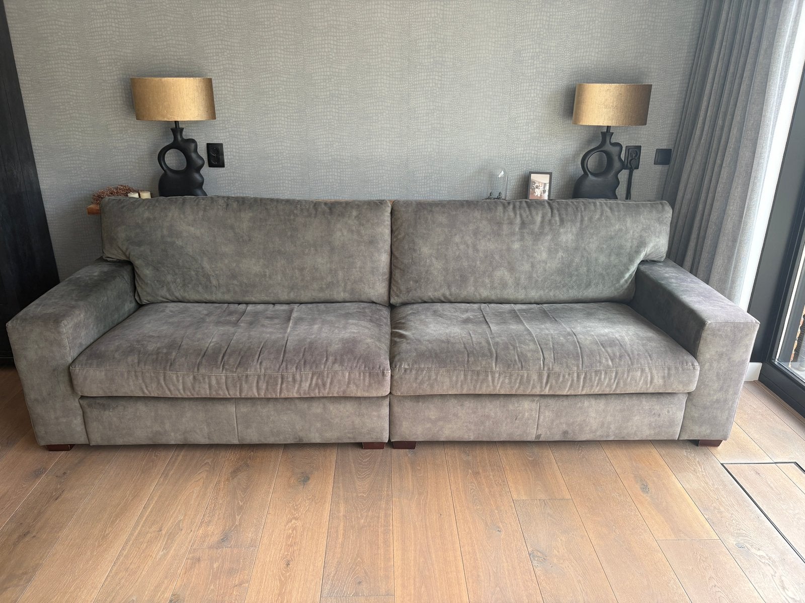 Bankstel 3 zits groen, Huis en Inrichting, Ophalen, 250 tot 300 cm, Gebruikt, 75 tot 100 cm