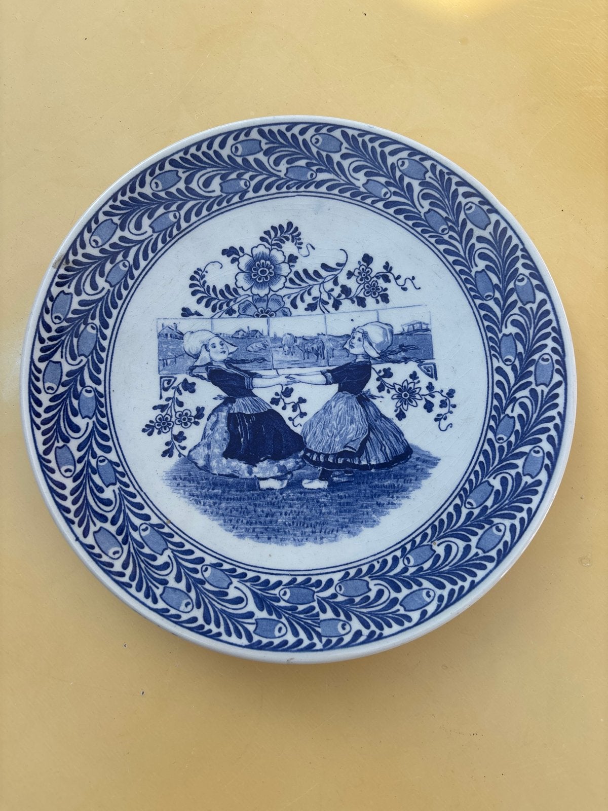Delfts blauw wandbord Petrus Regout & Co Maastricht, Ophalen of Verzenden