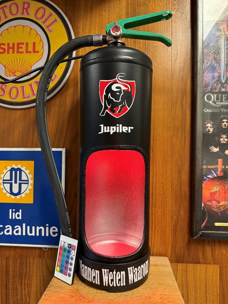 Jupiler decoratieve brandblusser lamp, mancave, Ophalen of Verzenden, Nieuw, E14 (klein), Led-lamp
