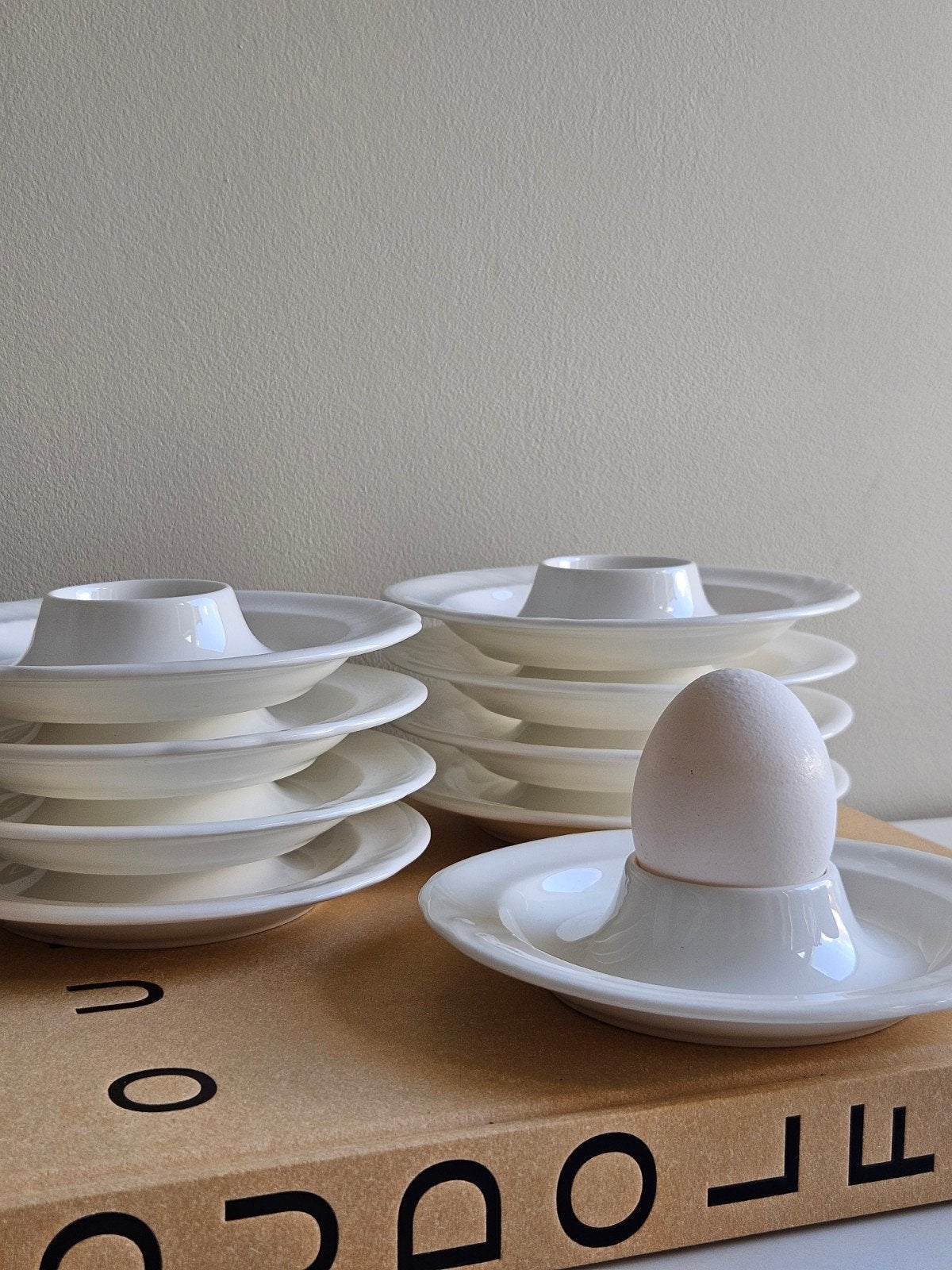 Zeldzame set van 9 vintage Royal Albert 'Profile' eierdopjes, Ophalen of Verzenden