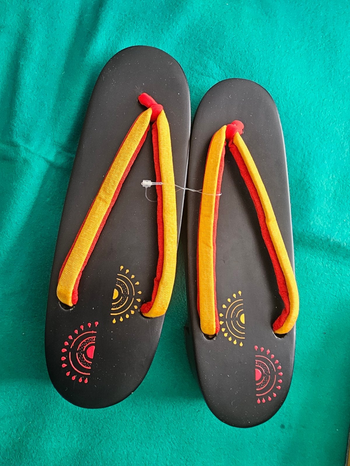 Originele Japanse geta / zōri sandalen – 24 cm – rood/geel, Ophalen of Verzenden