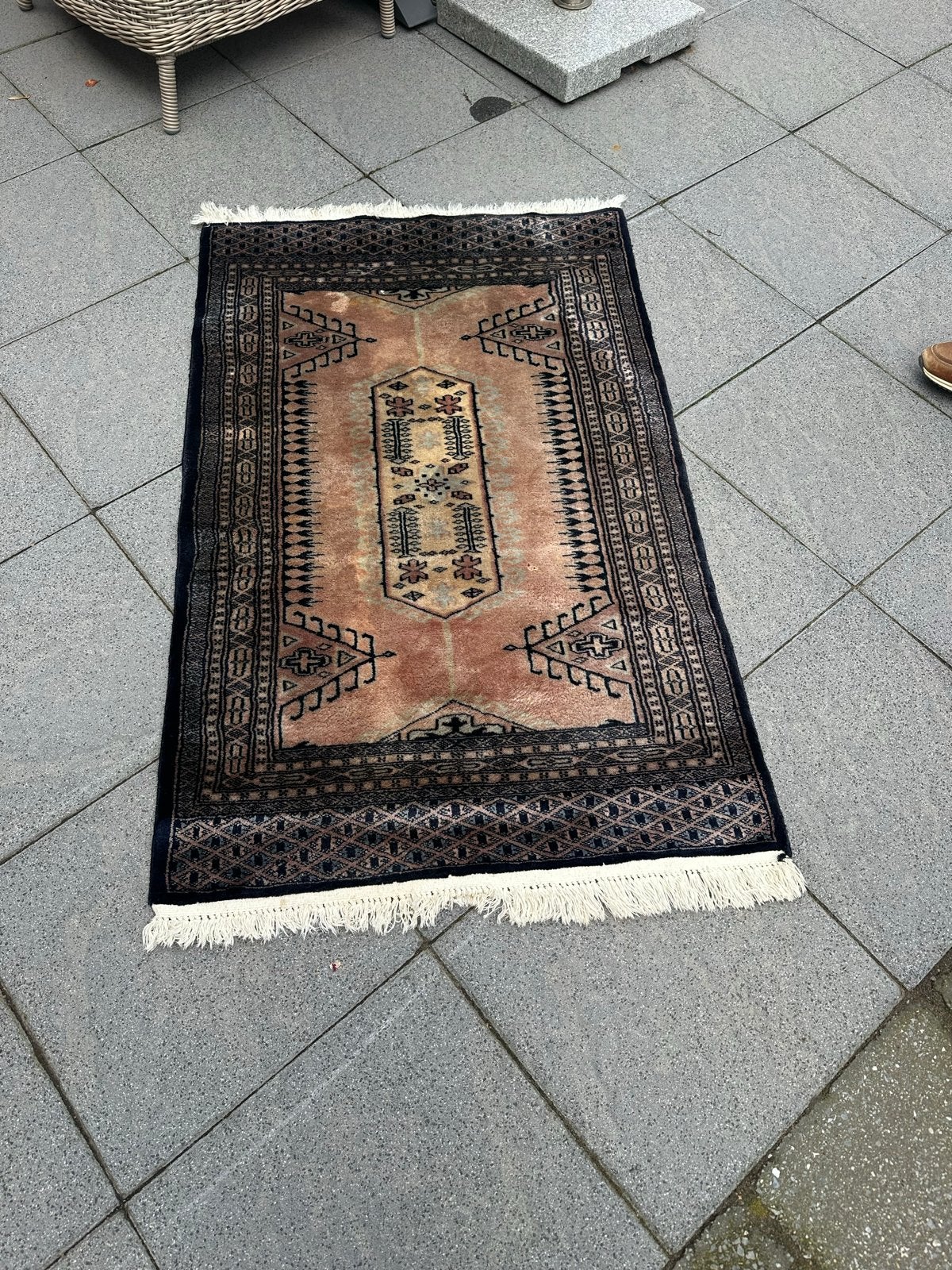 Handgemaakt Bouchara Vloerkleed - Zo goed als nieuw, Huis en Inrichting, 100 tot 150 cm, Bruin, Zo goed als nieuw, Rechthoekig