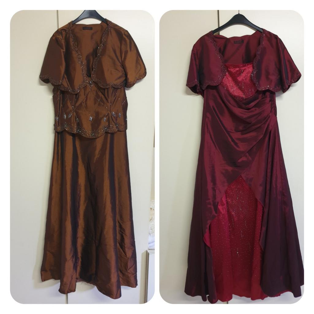 Elegante Galajurken  - Bordeauxrood & Brons, Ophalen, Galajurk, Maat 42/44 (L), Onbekend