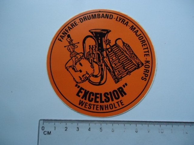 sticker oud Westenholte EXCELSIOR drumband fanfare majorette, Verzenden, Zo goed als nieuw, Bedrijf of Vereniging