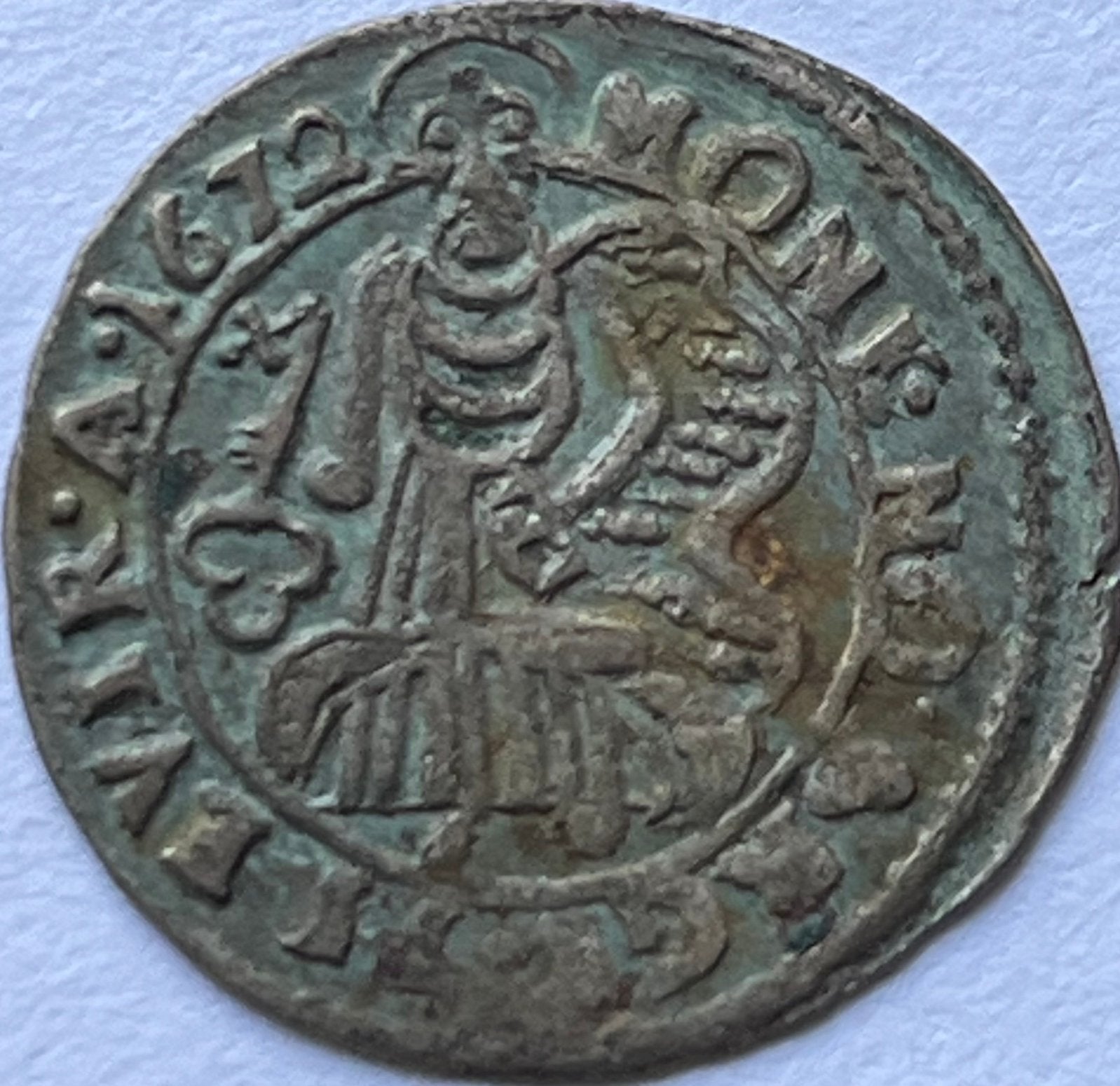 Trier mooi petermannchen 1672, Ophalen of Verzenden, Duitsland, Losse munt, Zilver