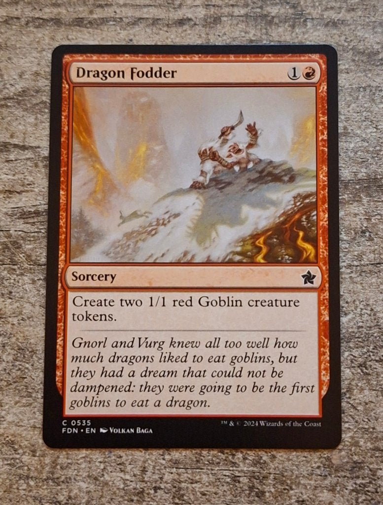 Dragon Fodder - Magic the Gathering, Verzenden, Zo goed als nieuw, Losse kaart