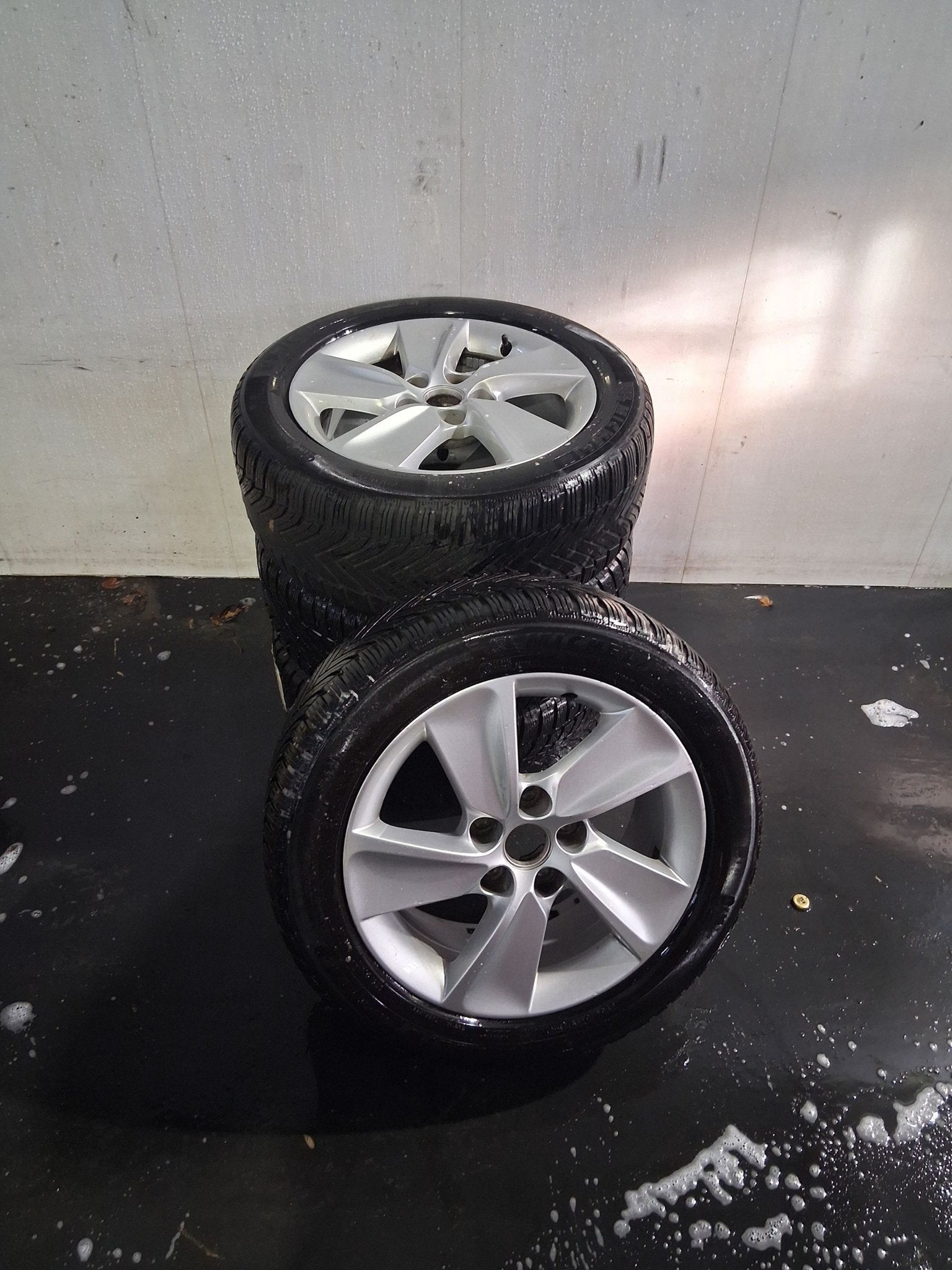 Saab 9-5 velgen set + banden, Gebruikt, -, -, Banden en Velgen