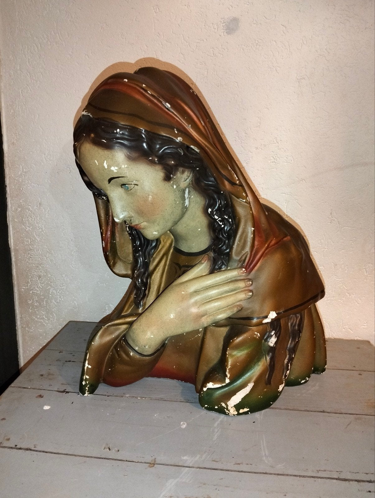 Oude brocante Maria buste borstbeeld, Ophalen of Verzenden, Gebruikt